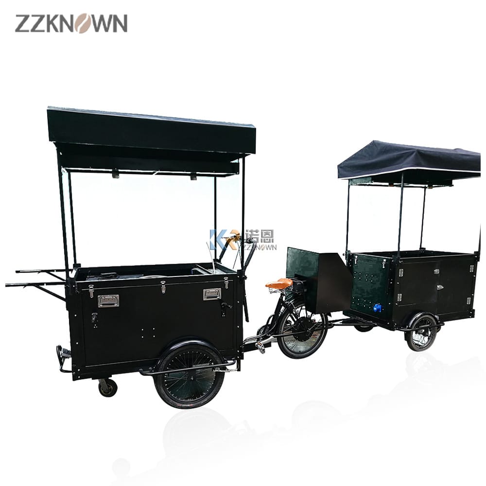 Pancake Fast Food Cart Electric Coffee Bike with Pancake Maker Mobile Hot DogTrolley
