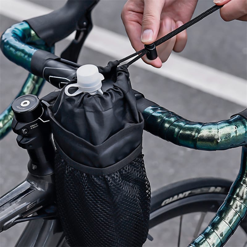 Bicycle Bag Bicycle Bottle Holder Steering Thermal Bag With Mesh Pocket Coffee Cup Holders Cycling Water Bottle Carrying Bag