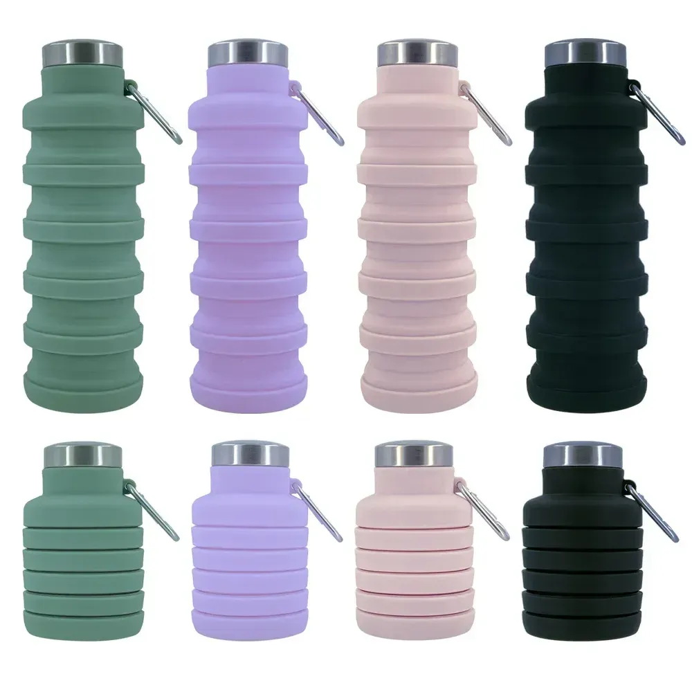 Outdoor Silicone Water Bottle Retractable Folding Coffee Bottle Cups E Outdoor Travel Tools Collapsible Sport Bottles