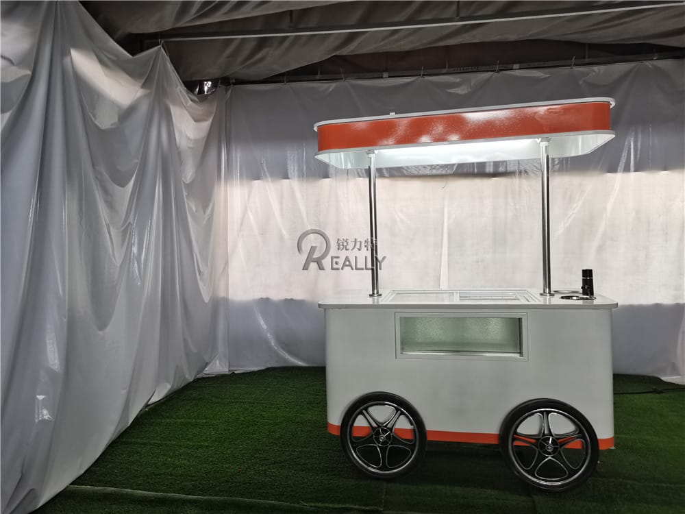 Bakery Dining Car Street Coffee Kiosk Mobile Gelato Ice Cream Push Cart Popsicle Display Bike For Sale