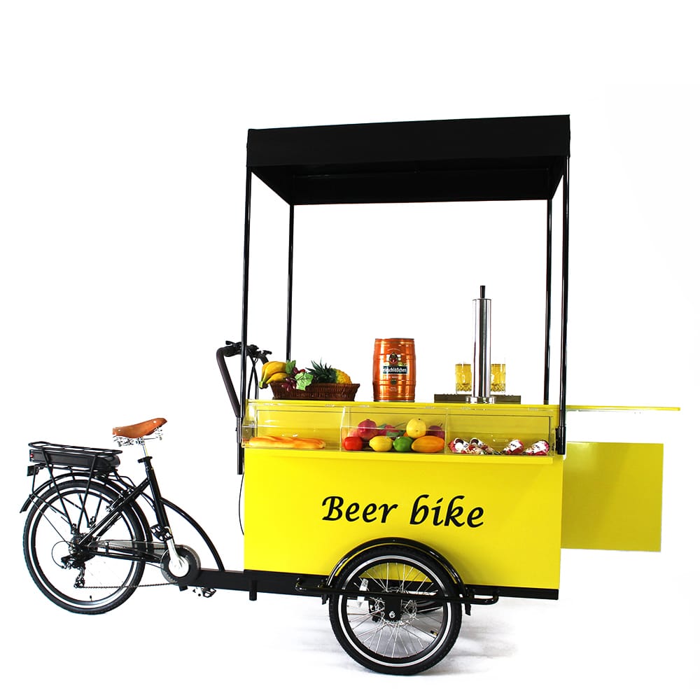 Hot Selling Elegant Electric Mobile Portable Beer Cart Cargo Bike Coffee Vending Cart Snack Tricycle Street Shop Truck For Sale
