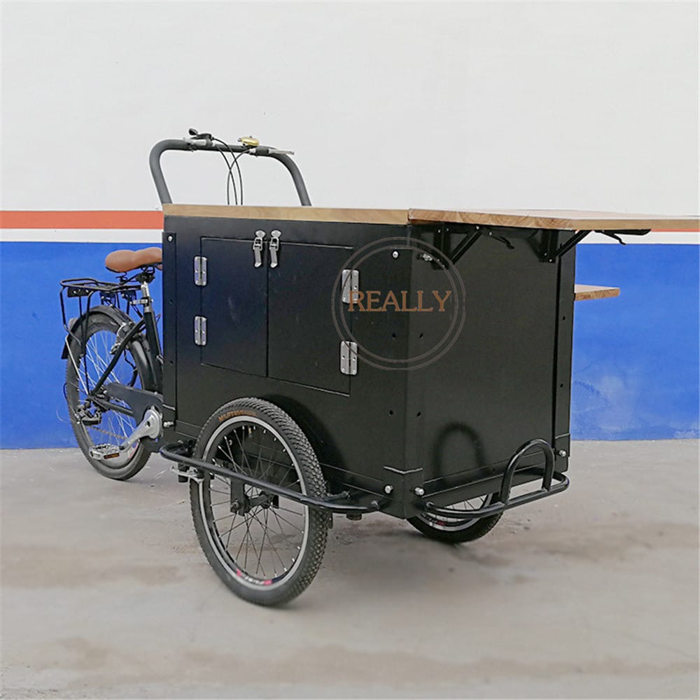 Customized Electric Tricycle Pedal Manpower Takeaway Trolley Coffee Bike