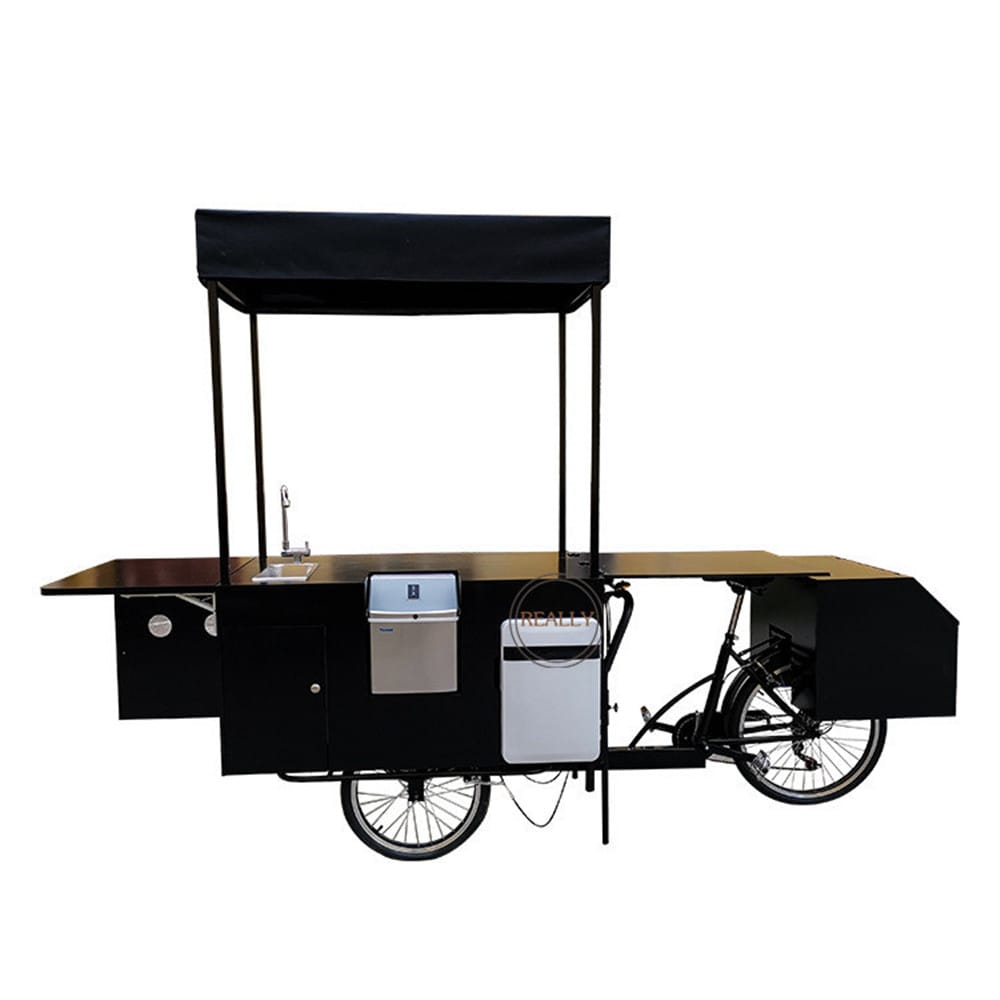 Fridge Ice Cream Tricycle Cargo Bike Coffee Cart With Cold Drink Cart Food Bicycle Tricycle