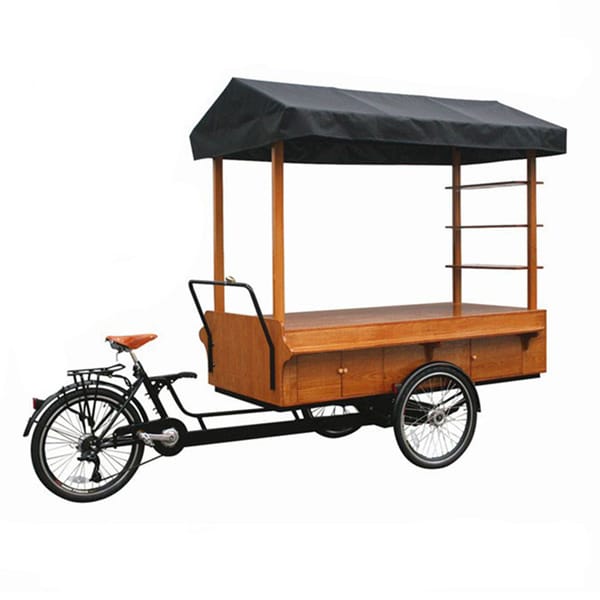 Electric Cargo Bike Street Vending Bicycle Adult Tricycle Outdoor Beverage Drink Coffee Van Food Cart for Sale Customizable