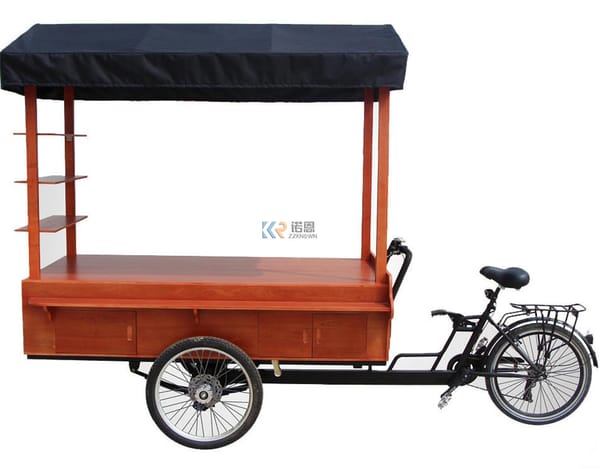 OEM Retro Flowers Coffee Bike Hot Ice Coffee Vintage Bike Food Vending Vendor Tricycle Can be Customized