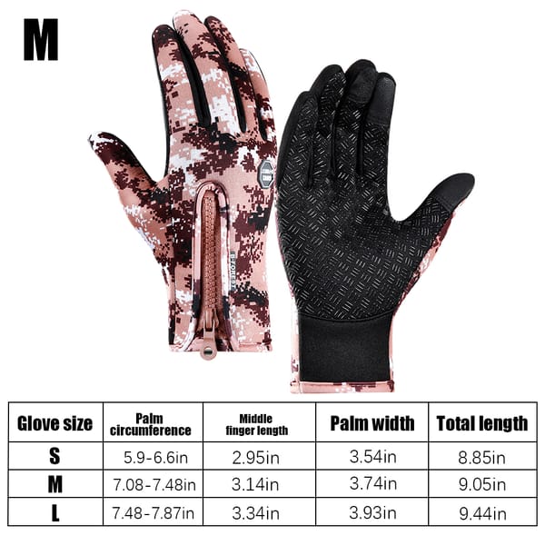 1 Pair Riding Gloves Waterproof Touchscreen Outdoor Gloves Wind-proof Camouflage Hand Accessory  L  Coffee