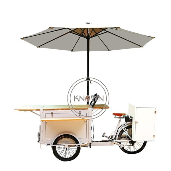 Street Pedal Coffee Tricycle Snack Food Vending Cart Mobile Cargo Bike Bicycle for Sale