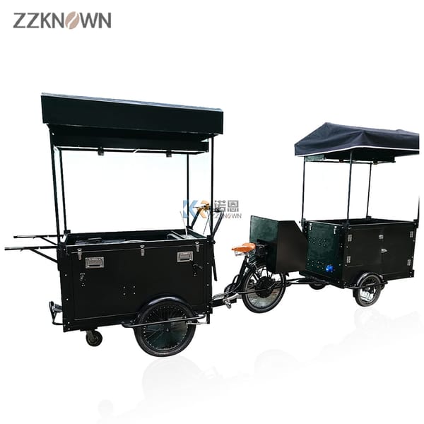 Pancake Fast Food Cart Electric Coffee Bike with Pancake Maker Mobile Hot DogTrolley