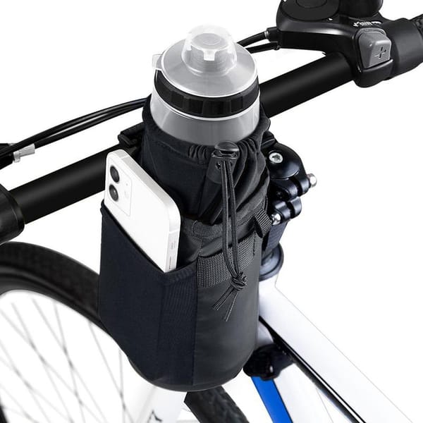Bicycle Insulated Drink Cup Holder Insulated Bicycle Coffee Cup Holders With Phone Storage Bike Bag Handlebar Stem Bag For