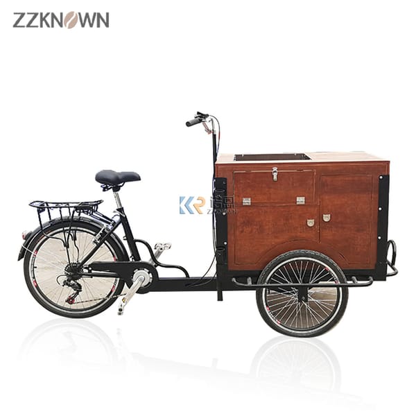 Commercial Coffee Cart Bike Drink Sale Wooden Vending Kiosk