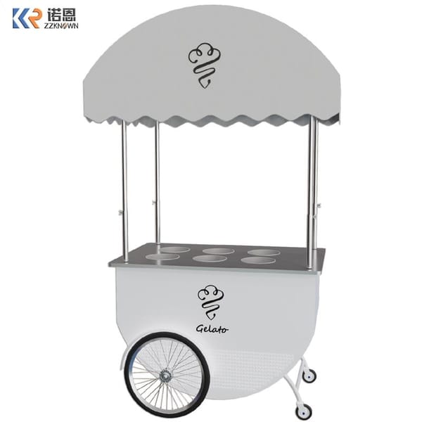 Fully Equipped Mobile Restaurant Outdoor 48V DC Ice Cream Display Cabinet Trolley Mobile Coffee Hot Dog Convenience Store