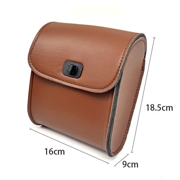 Coffee Black Square Vintage Bicycle PU Waterproof Universal Handlebar Bag Electric Bicycle Pedal Motorcycle Hang Bag