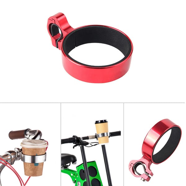 Bike Coffee Cup Holder Aluminum Alloy Bicycle Handlebar Clamp Mount Travel Mug Drink Holders