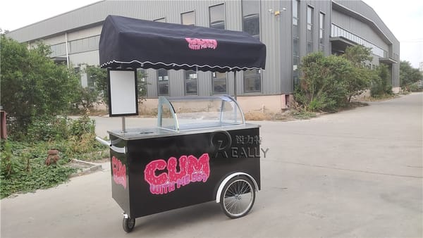 Multi-Function Coffee Carts Food Trailer Ice Cream Display Trolley Mobile Sacks Kiosk