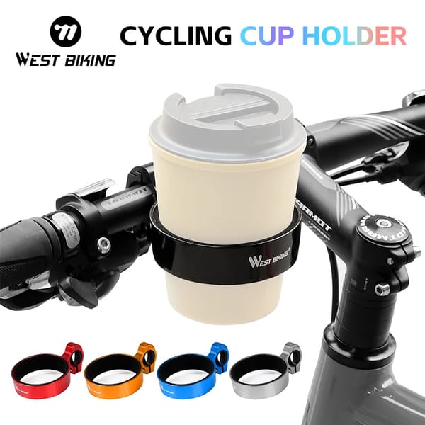 WEST BIKING Bicycle Cup Holder Aluminum Bike Coffee Drinks Milk Tea Cup Handlebar Bracket Road MTB Scooter Cycling Bottle Cage