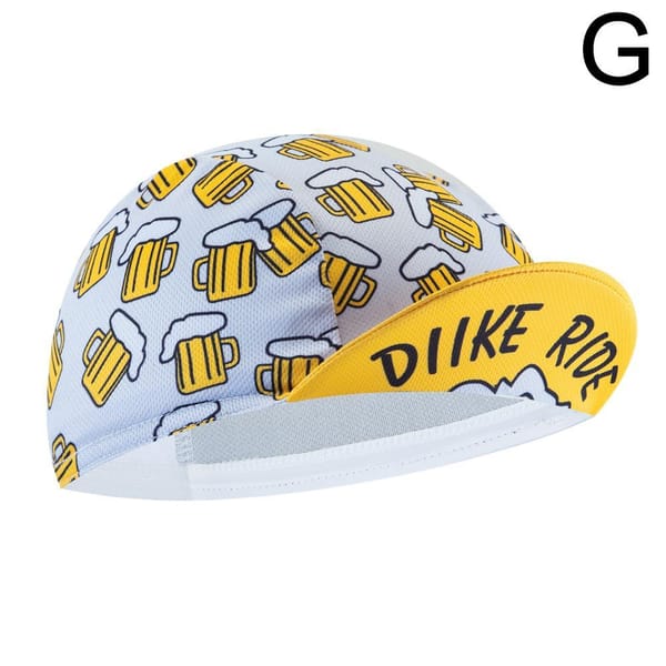1pcs Classic Retro Beer Coffee Ice Cream Cartoon Polyester Bike Bicycle Quick Hats Sports Dry Caps Summer Cycling F3Z4