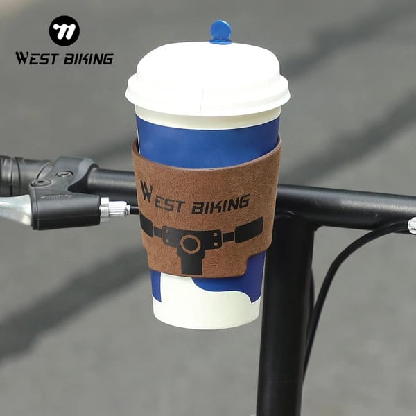 WEST BIKING Vintage Coffee Cup Holder 360° Rotatable Bottle Holder Scooter Tea Cup Bracket Portable Cycling Parts Accessories