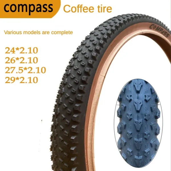 Wanda Compass Kompass Mountain Bike Tire 24 26 27.5 29*2.1 Coffee Tire Bicycle Accessories Wear-Resistant Tire