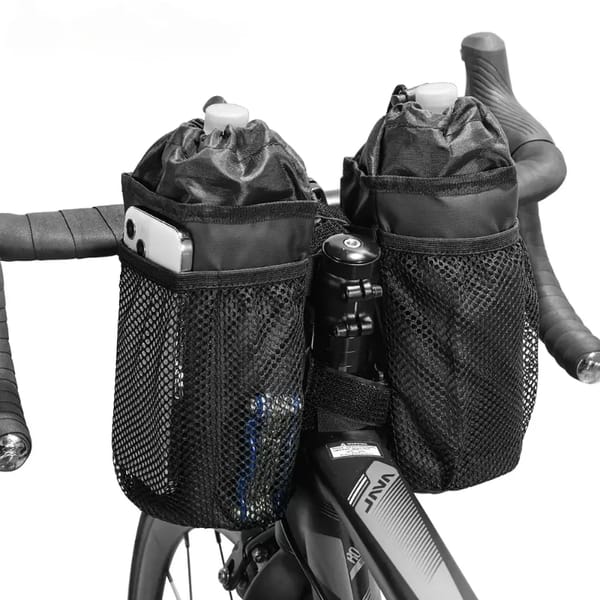 Portable Bike Water Bottle Pouch Bag Insulated Bicycle Coffee-Cup Pouch With Phone Storage Handlebar Drink/Beverage Container