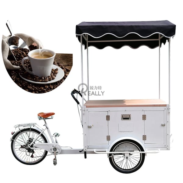 3 Wheel Mobile Coffee Vending Bike Electric Adult Cargo Food Vending Carts Street Snacks Carts