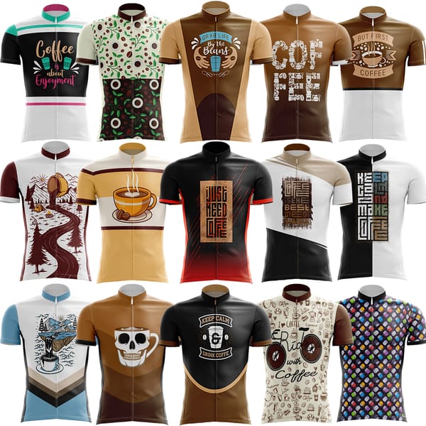 New Coffee Series Men Cycling Jersey MTB Maillot Bike Shirt Downhill Jersey High Quality Team Mountain Bicycle Clothing