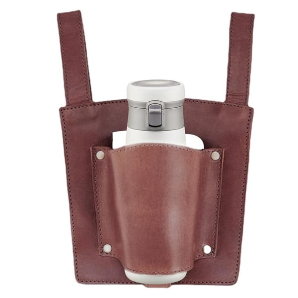 Bike Cup Holder PU Leather Water Bottle Cup Holder Riding Beverage Cup Holder Coffee Drink Holder Cycling Water Cup Mount