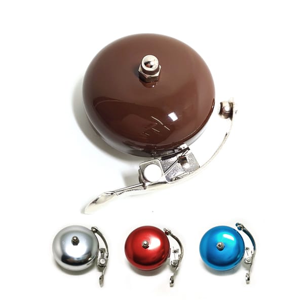 Vintage Ringing Bell for Bike, Aluminum, Silver, Coffee, Brown, Wholesale, Q1065