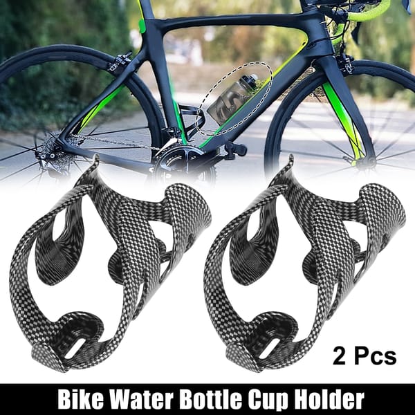 1/2pcs Double Side Bicycle Water Coffee Drink Cup Bottle Holder Cages Carrier Rack Carbon Fiber Pattern for Mountain Road Bike