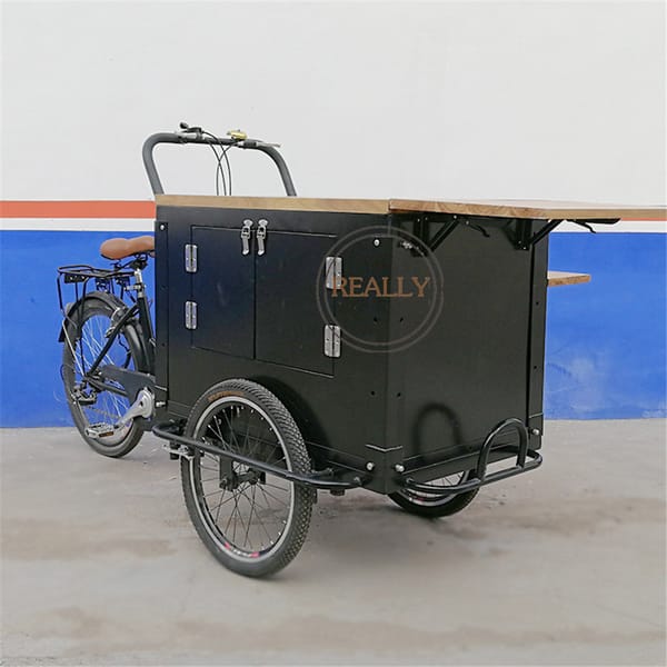 Customized Electric Tricycle Pedal Manpower Takeaway Trolley Coffee Bike