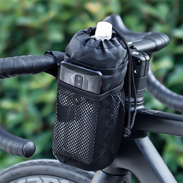 Bicycle Bag Bike Bottle Holder Handlebar Stem Thermal Bag with Mesh Pocket Coffee Cup Holders Bicycle Handlebar Bag Accessories