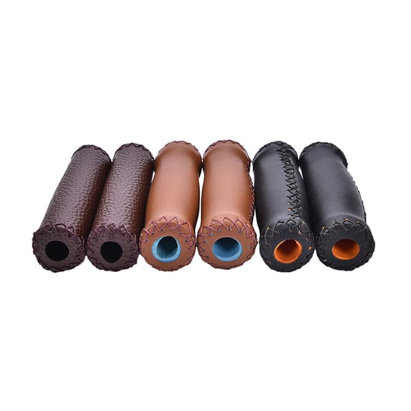 Black Coffee Brown Vintage Retro Artificial Leather Cycling Riding MTB Road Mountain Bike Bicycle Handlebar Grip Ends 1Pair