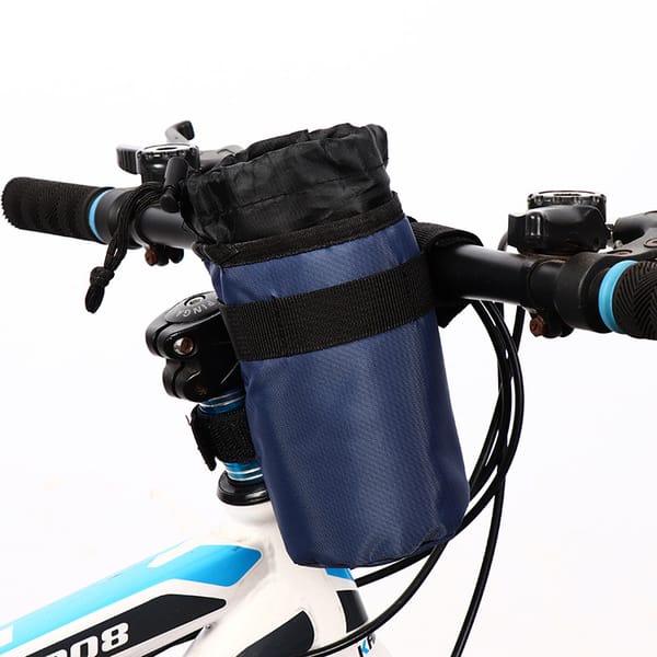 Bicycle Bag Bike Bottle Holder Handlebar Stem Thermal Bag with Mesh Pocket Coffee Cup Holders Cycling Water Bottle Carrier Bag
