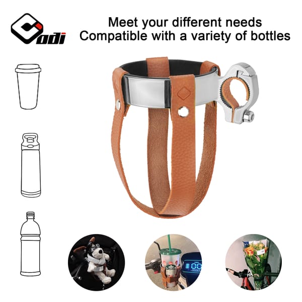 ODI Retro Bicycle Water Bottle Cage Aluminum Alloy Coffee Cup Holder Multifunctional EquipmentCup Holder for Motorbike Cycling