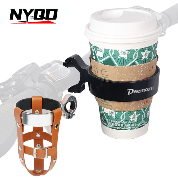 Cycling Water Cup Holder Adjustable Aluminum Alloy Coffee Cup Holder Electric Vehicle Motorcycle Water Cup PU Holder