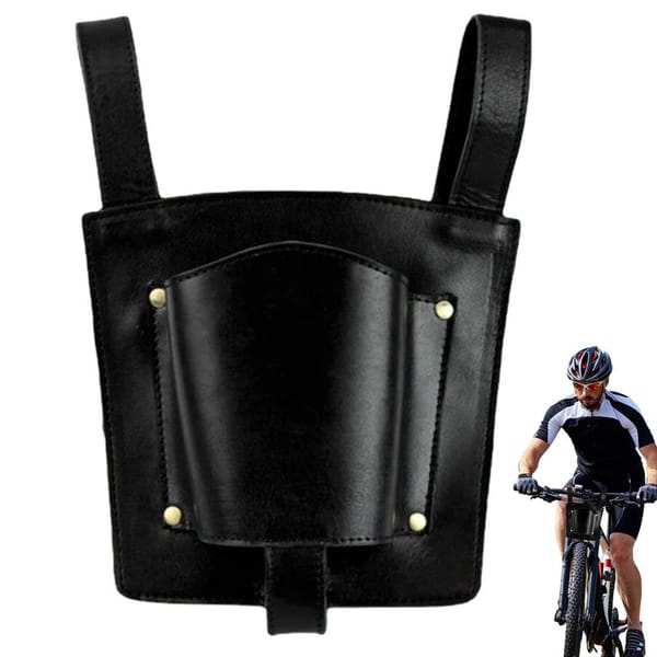 Bicycle Cup Holder PU Leather Coffee Drink Holder Cycling Water Cup Mount Water Bottle Rack Riding Beverage Cup Holder Bicycle