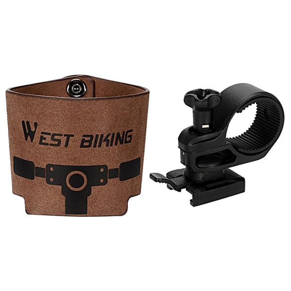 Bike Bottle Holder Leather Retro Lightweight Dirt Resistant Waterproof Anti-slip Outdoor Coffee Cup Holder