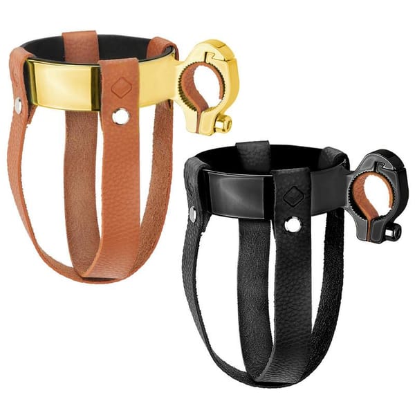 Multifunctional Leather Bike Drink Holder Vintage Water Bottle Holders Bike Water Holder Vintage Coffee Cup Holder Kettle Rack