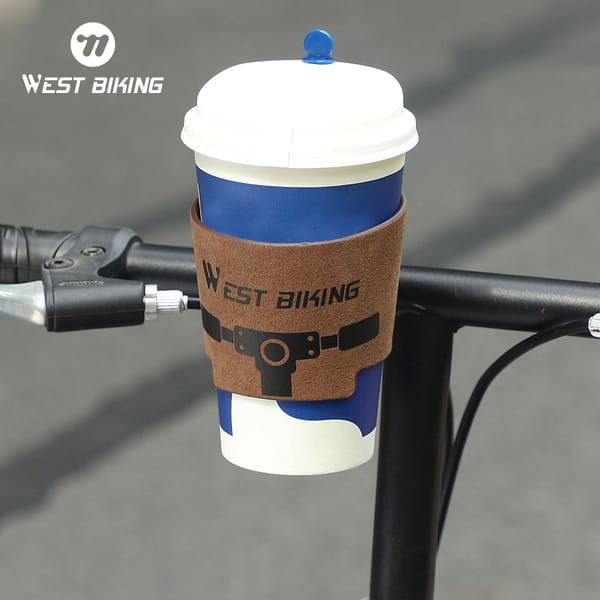 WEST BIKING Vintage Cowhide Bicycle Bottle Holder Coffee Cup Holder Tea Cup Holder Bicycle Bracket Scooter Bottle Cage Holder