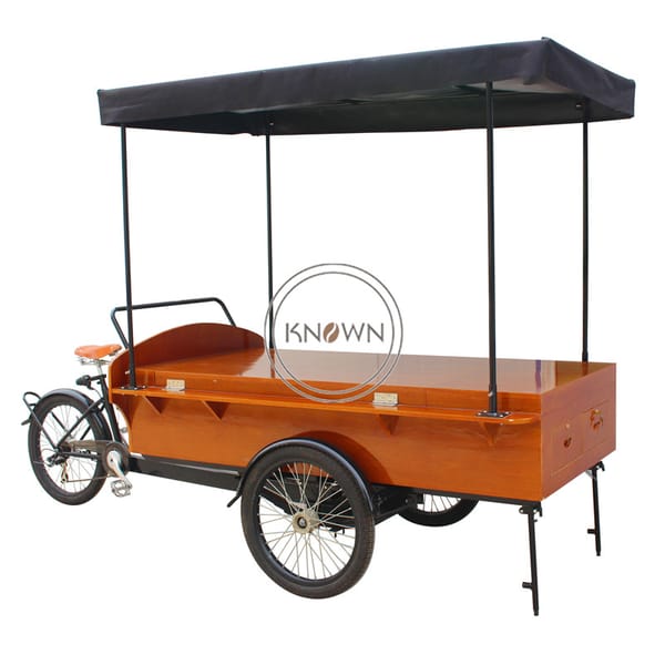 High Quality Hand Brake Coffee Cargo Tricycle Bike Street Food Cart Bicycle