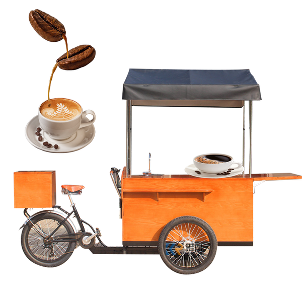 CE Certification Electric Mobile Coffee Cart for Sale Pedal Adult Cargo Bike Bicycle 500W Tricycle with Water Sink