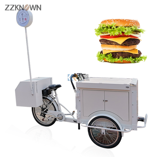 Street Vending Carts Electric Food Cart Coffee Bike with Lithium Battery for Sale