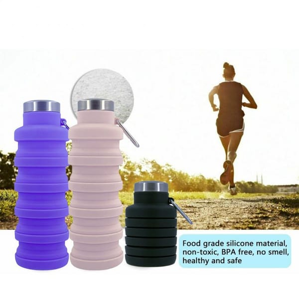 New Portable Silicone Water Bottle Retractable Folding Coffee Bottle Cups E Outdoor Travel Tools Collapsible Sport Bottles