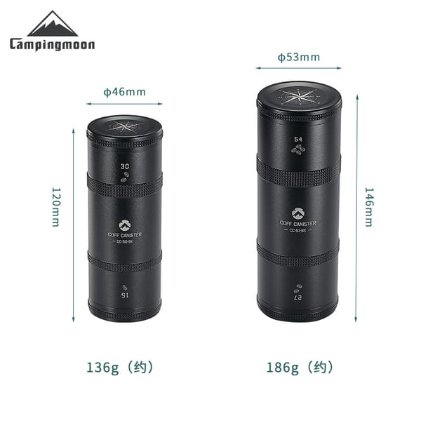 50-BK Blackened Aluminum Alloy Sealed Tea Portable Storage Can Camping Coffee Packaging Storage Can