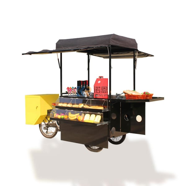 Customized Mobile Coffee Vending Bike Snack Food Tricycle Bicycle Street Drink Cart Trike for Sale Europe