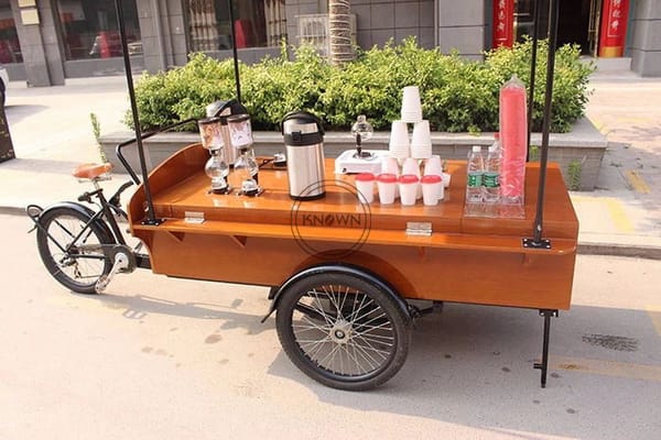 High Load Big Capacity Truck Mobile Factory OEM Electric Three Wheel Bike Coffee Tricycle